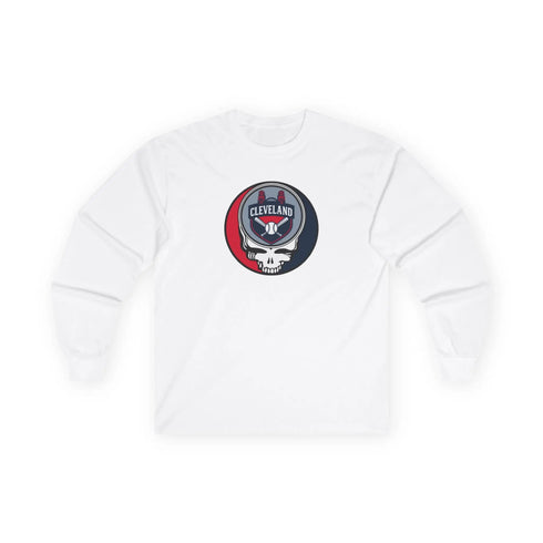 Grateful Dead - Cleveland Guardians Classic Stealie Long Sleeve Tee - MLB - StealieShop
